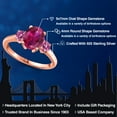 thumbnail image 2 of Gem Stone King 18K Rose Gold Plated Silver Red Created Ruby and Pink Moissanite Engagement Ring for Women | 2.46 Cttw | Oval 9X7MM | Gemstone July Birthstone | Size 8, 2 of 6