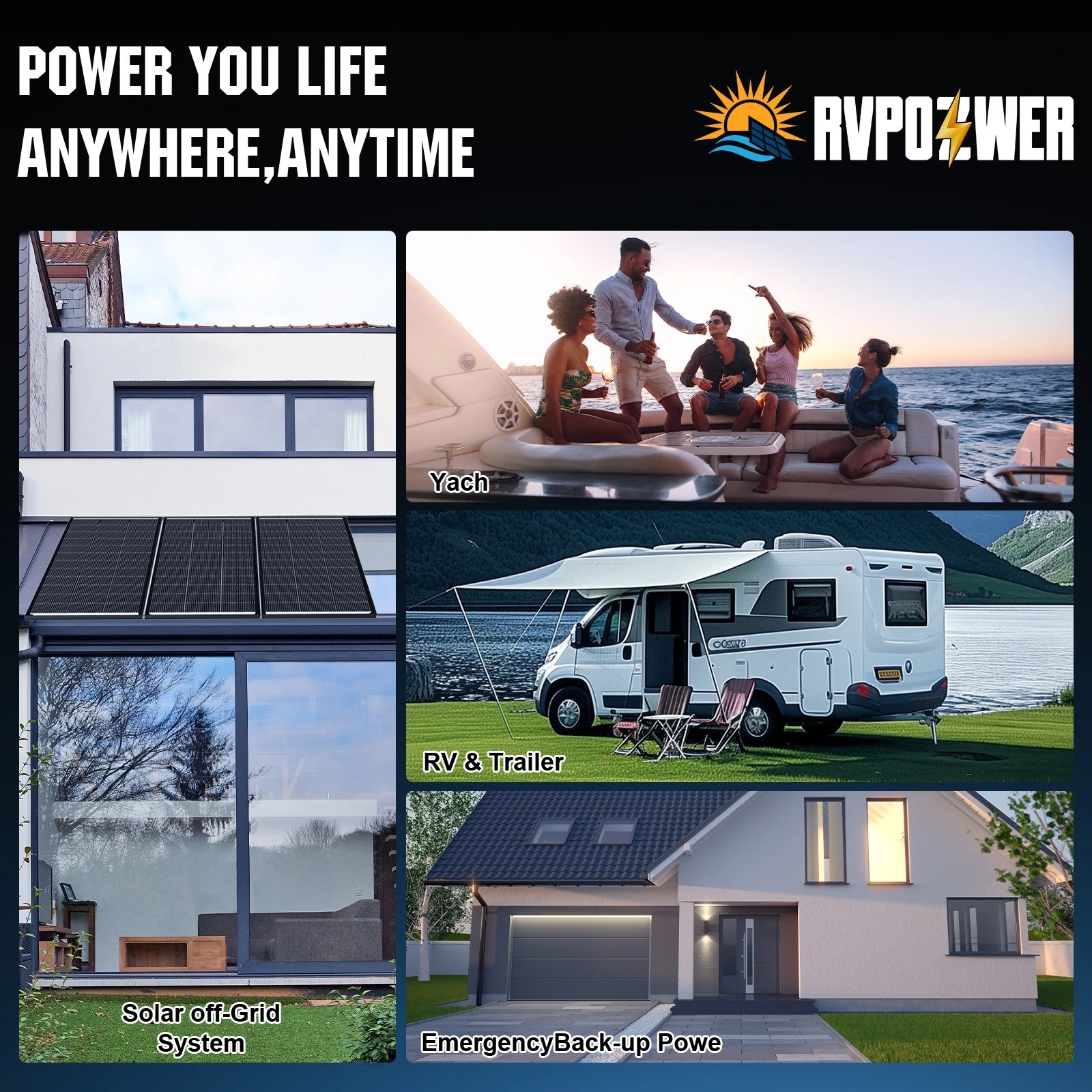 RVPOZWER 12V 300Ah Lithium LiFePO4 Battery 200A BMS for Golf Cart RV Marine Solar Panels