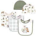 thumbnail image 1 of Set de babero y gorra de algodón Hudson Baby Forest Animals, talla única, 1 of 5