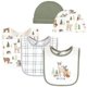 thumbnail image 1 of Set de babero y gorra de algodón Hudson Baby Forest Animals, talla única, 1 of 5