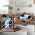 thumbnail image 6 of Dteck Anti-Drop Case for Samsung Galaxy Z Flip 5, Elegant Retro Soft PU Leather Slim Full Body Hard Frame Military Grade Protection for Z Flip 5 Case 5G,Brown, 6 of 8