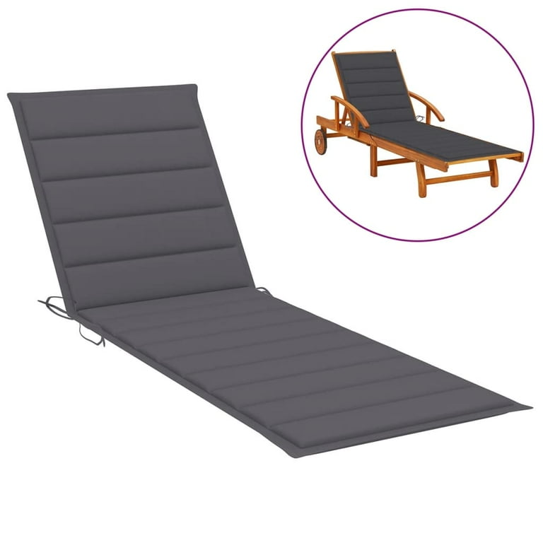 vidaXL Sun Lounger Cushion Green 78.7 x23.6 x1.2 Fabric Walmart