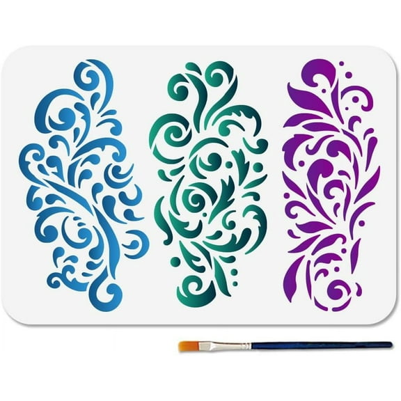 1Pc Art Paint Brushes with PET Hollow Out Drawing Painting Stencils Sets Flower 210x297mm