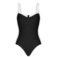 thumbnail image 5 of ECHFIPROM Womens Color Block One Piece Swimsuits Slimming High Cut Black Adjustable Straps Swimwear for Ladies Tummy Control, 5 of 7