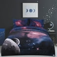 thumbnail image 2 of PiccoCasa Twin 3Pcs Galaxy Fuchsia All-Season Comforter Set for Kid's Bedroom, 2 of 8