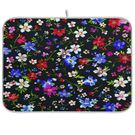 

Kitchen Drying Mat 18x24In Drying Dish Mat Dish Drying Mats Kitchen Countertop Multi-Function Drain Drying Mat Kitchen Table Colorful Flower Cartoon Cute2