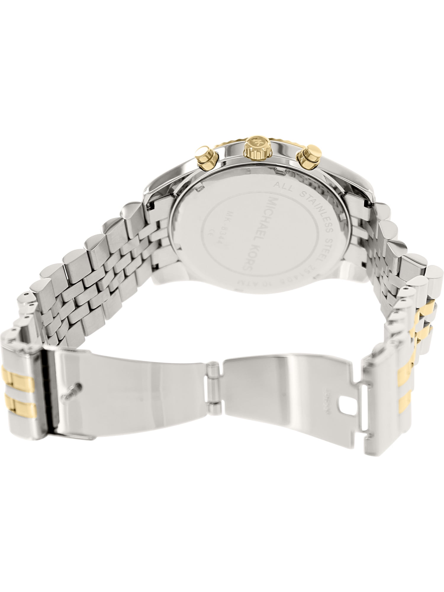 Michael Kors ☺腕時計 Michael Kors Lennox Three-Hand Green Dial Silver Steel Strap Watch