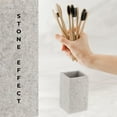thumbnail image 7 of Square Resin Stone Effect Bath Tumbler Cup Toothbrush Holder Gray, 7 of 7