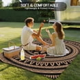 thumbnail image 4 of Brown Ethnic Flower Outdoor Rug for Patio/Deck/Porch, Non-Slip Large Area Rug 5 x 8 Ft, Abstract National Boho Geometric Indoor Outdoor Rugs Washable Area Rugs, Reversible Camping Rug Carpet Runner, 4 of 8