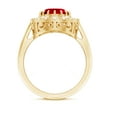 thumbnail image 2 of Rosec Jewels Lab Grown Ruby Ring with Moissanite Halo, Vintage Inspired Ring - AAAA Grade, 14K Yellow Gold, US 7.50, 2 of 9
