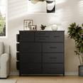 thumbnail image 2 of Aowos 10 Drawer Dresser, Chest of Drawers Dressers for Bedroom with 4 Side Pockets and 2 Hooks, Black PU, 2 of 8