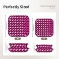 thumbnail image 3 of Multi-Size Leather Tray Four Corners Four Button Design Anti-Scratch Waterproof Convenient Cleaning Convenient Storage Magenta Houndstooth_2 Medium, 3 of 8
