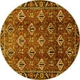 thumbnail image 1 of Ahgly Company Machine Washable Indoor Round Persian Yellow Traditional Area Rugs, 8' Round, 1 of 4