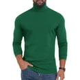 thumbnail image 2 of Hxshgdsn Mens Turtleneck Sweater Slim Fit Long Sleeve Basic Pullover Tops Casual Warm Underwear M：Army Green Xl, 2 of 9