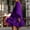 Purple, variant on Summer Dresses for Women 2024 Fashion Solid Color Round Neck Long Sleeve Patchwork Casual Dress Wedding Guest Dresses for Women Purple Venetian L