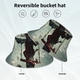 thumbnail image 5 of Daiia Zombie Flower Apocalypse Pattern Bucket Hat - Trendy Cotton Sun Hat for Beach, Golf, Fishing - Fun Outdoor Vacation Boonie for Men and Women, 5 of 9