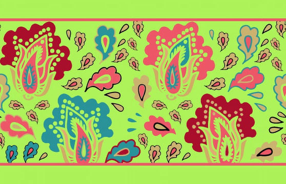 IBA Indianbeautifulart Green Leaves & Floral Artistic Ribbon&nbsp;Trim&nbsp;Tape Fabric Laces For Crafts Printed Velvet&nbsp;Trim&nbsp;9 Yards Sewing Accessories 4 Inches