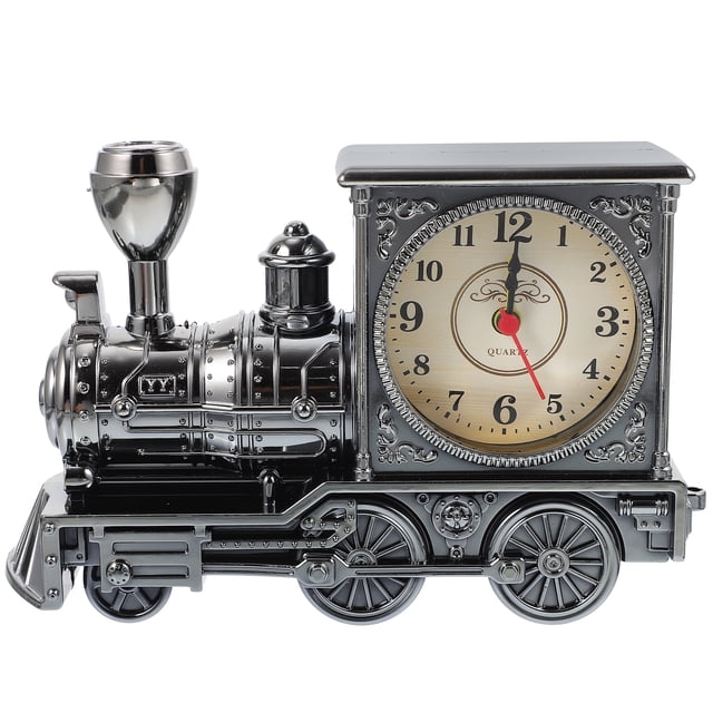 SHISUYAN 1Ensemble Horloge de Train Rétro pour Garçons Forme Locomotive 7.3x2.2x4.3in