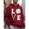thumbnail image 3 of Kid Boys Sweatshirt Love Baseball Print Casual Long Sleeve Hoodie Spring Fall Pullover Tops, 3 of 8