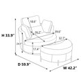 thumbnail image 6 of 42.2"W Oversized Swivel Chair with Half Moon Storage Ottoman, Chenille Swivel Barrel Chair, Comfy Round Swivel, Modern Upholstered Single Sofa Armchair for Nursery,LivingRoom,Bedroom, Pink, 6 of 8