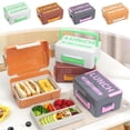 thumbnail image 7 of Bento Box,Portable Lunch Box | Food-Grade Food Container with Handle for Fruit & Lunch store | Microwave & Dishwasher Safe | Outdoor Picnic Use & Office Food Prepare,Orange, 7 of 7