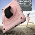 thumbnail image 7 of Dteck Heavy Case for Fire HD 8 Plus Tablet/ Fire HD 8 Case (10th Generation, 2020 Release), Full-body Protection Rugged Shockproof Case with 360 Rotating Stand & Shoulder Strap, Rosegold, 7 of 7