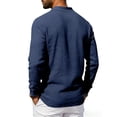 thumbnail image 6 of JAJAHO Mens Linen Long Sleeve Polo Shirt Classic Button Down Collar Casual Business Relaxed Fit Breathable Summer Lightweight Top Stylish Tops, 6 of 9