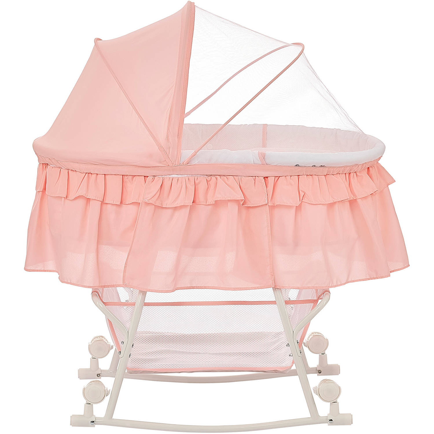 Dream On Me Lacy, Portable 2 in 1 Bassinet and Cradle in Rose Quartz - image 4 of 7