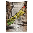 thumbnail image 3 of Ambesonne Rasta Tablecloth Rectangular Table Cover, Rastafari Street Graffiti, 52"x70", Pale Green Yellow, 3 of 4