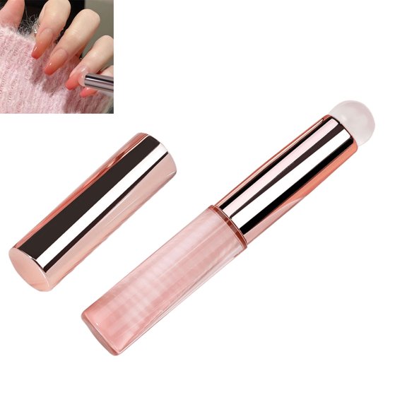 Silicone Nail Gradient Smudging Pat Pen, Portable Multi Purpose Manicure Tool with Protective Cap for Pat Gel Blending Mirror Powder Press Nail Embossing DIY Home Salon Nail Art Decoration Supplies