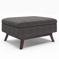 thumbnail image 1 of SIMPLIHOME Owen 34 inch Wide Coffee Table Lift Top Storage Ottoman, Cocktail Footrest Stool in Upholstered Ebony Tweed for the Living Room, Mid Century Modern, 1 of 2