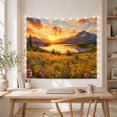 thumbnail image 5 of Mountain Lake Sunset with Wildflower Meadow, Peaceful Watercolor for Nature Lovers, Scenic Landscape Wall Art, Housewarming Gift Tapestry Wall Hanging for Living Room and Bedroom, 5 of 7