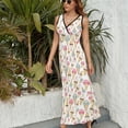 thumbnail image 6 of Ice Cream Cone Pattern Dress Summer Street Style Bohemia Long Dresses Female Sleeveless Printed Maxi Dress, 6 of 9