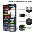 thumbnail image 4 of golytefs 10 Tiers 40 Pairs Foldable Shoe Rack Organizer Plastic Shoe Cabinet (Black), 4 of 9