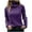 Purple, variant on Amidoa Green Women Sweater Lightweight Turtleneck Long Sleeve Knit Solid Casual Sweaters Women's Cardigans/Sweaters L
