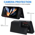 thumbnail image 3 of ELEHOLD Rugged Stand Wallet Case for Samsung Galaxy Z Fold4,with Card Holders Magnetic Button Kickstand Function Premium Leather Case for Samsung Galaxy Z Fold 4 2022,Black, 3 of 8
