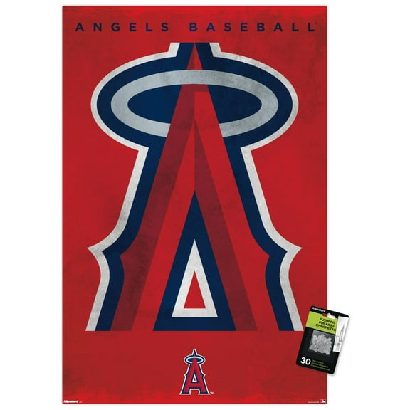 MLB Los Angeles Angels - Logo 25 Wall Poster with Pushpins, 22.375" x 34"