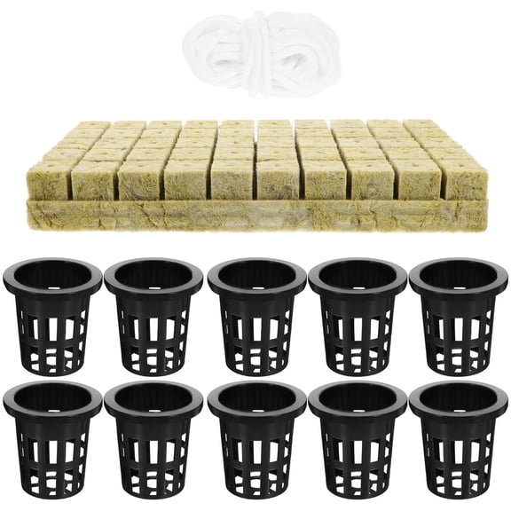 FRCOLOR 1 Set Hydroponic Plant Growing Kit Hydroponics Planter Plastic Planter Mineral Wool For Hydroponics