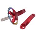 thumbnail image 2 of Juego de bielas de una sola velocidad de aleación de aluminio de 36T con brazo de manivela integrado rojo para bicicletas, 2 of 8