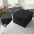 thumbnail image 3 of Household Essentials Jumbo Fabric Storage Bins 2 Pack, Sturdy Sides and Reinforced Bottom, Luxe Poly Linen Fabric, Black Linen, 3 of 7