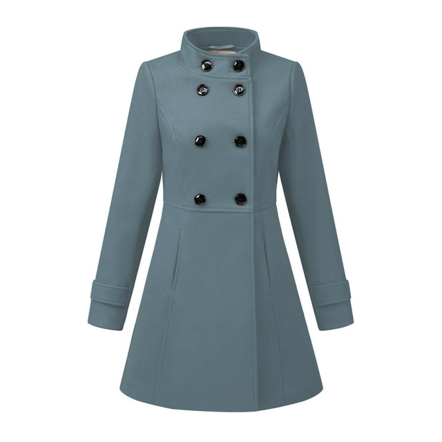 INSPIRE CHIC Manteau d'Hiver Tendance pour Femmes à Col Montant, à Double Boutonnage