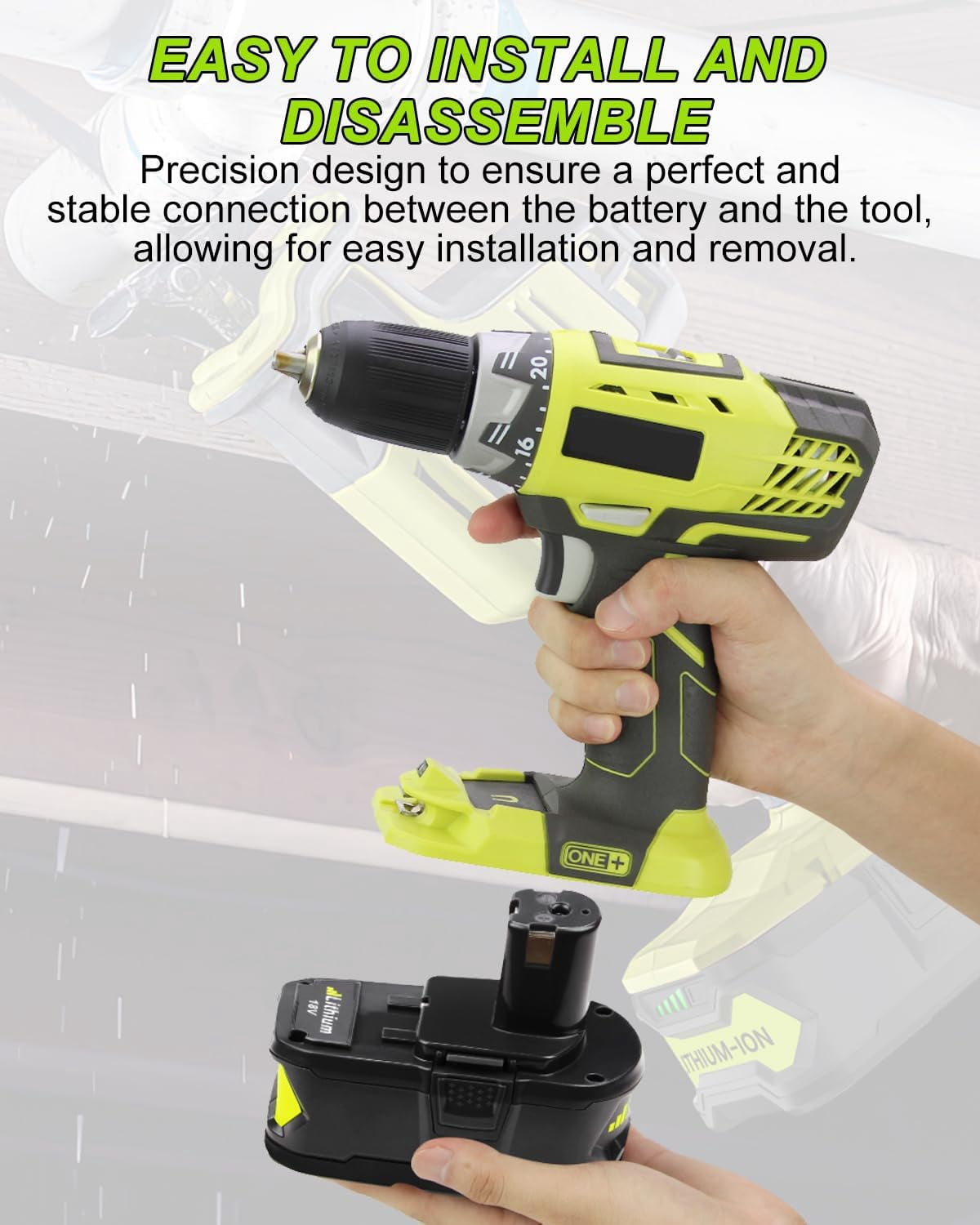 2Pack 8.0Ah Replacement for Ryobi 18V Battery and Charger Combo Replacement for Ryobi 18V Lithium P102 P103 P104 P105 P107 P109 P108 P190 P122 Cordless Tools Battery and P117 Charger