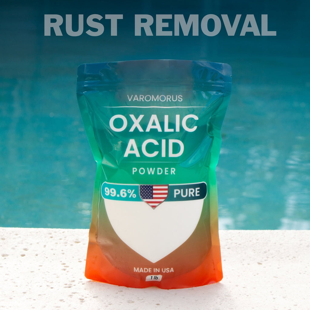 Oxalic Acid 1 lbs - 99.6% Pure Fine Powder, Multi-Use Cleaner and Stain Remover for Wood, Metal, Rust, Wood Bleach, Hardwood Floor & Furniture Restorer, Pool - Industrial Cleaning Solution