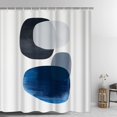 thumbnail image 3 of ChaudArt Blue and Grey Shower Curtain Geometry Bath Curtain for Bathroom Modern Minimalist White Waterproof Fabric Shower Curtain with Hooks 72x72 Inch C80, 3 of 3