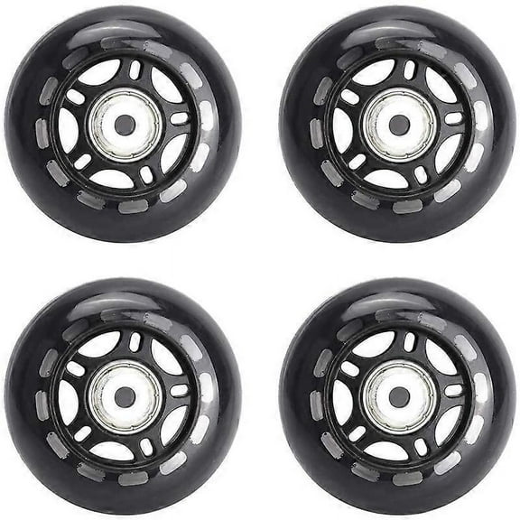 RAIN 4 Pack Inline Skate Wheels Indoor/Outdoor Replacement Wheel with Bearings 70mm,Black