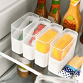 thumbnail image 4 of Contenedor para queso en lonchas para refrigerador, 4 piezas, caja de almacenamiento de queso con tapa abatible, contenedor para queso, soporte para guardar queso, color blanco, 4 of 7