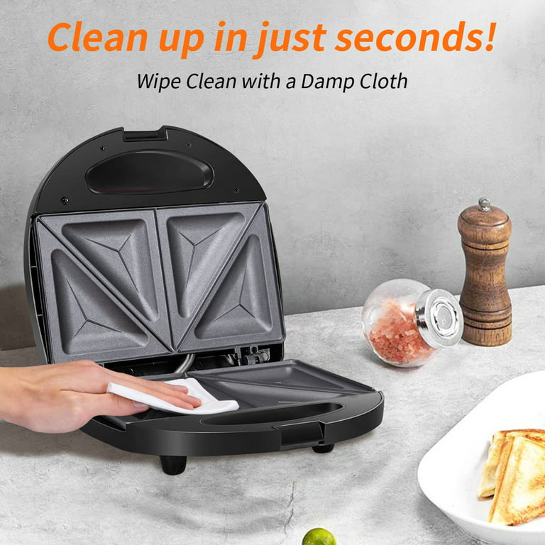 Beach Electric Sandwich Maker Toaster with Nonstick Plates Makes