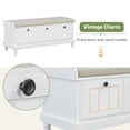 thumbnail image 6 of Atumon Entryway Bench, Storage Bench with 3 Drawers, Modern Shoe Bench with Hidden Storage and Removable Cushion, Wood Storage Bench Furniture for Entryway Hallway Living Room, White, 6 of 10