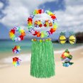 thumbnail image 4 of Traje De Falda De Hierba Traje de falda de hierba para fiesta, disfraz hawaiano para escenario de playa (verde), 4 of 6