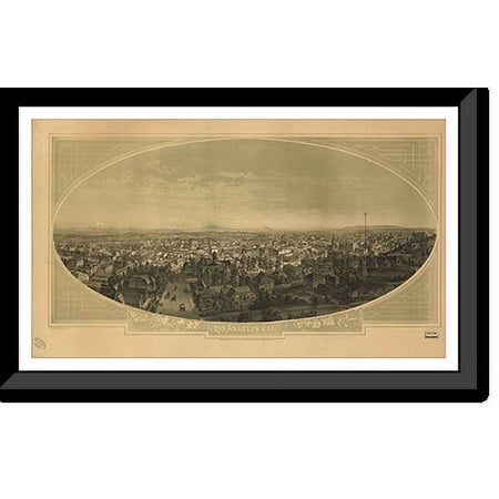 Historic Framed Print, CA Los Angeles 1888 MAP, 17-7/8" x 21-7/8"